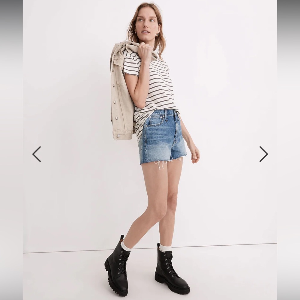 Madewell whisper cotton rib-crewneck tee in Malerva Stripe. L. - Picture 3 of 12
